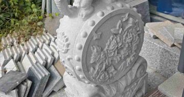 衢州芝麻白抱鼓石 庭院抱鼓石