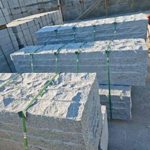 衢州芝麻白自然面整石 坐凳