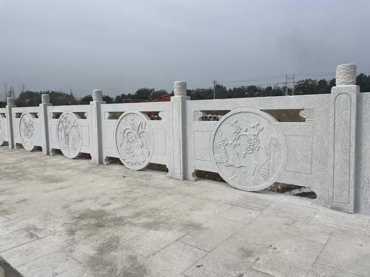 衢州芝麻白河道栏杆 石材栏杆